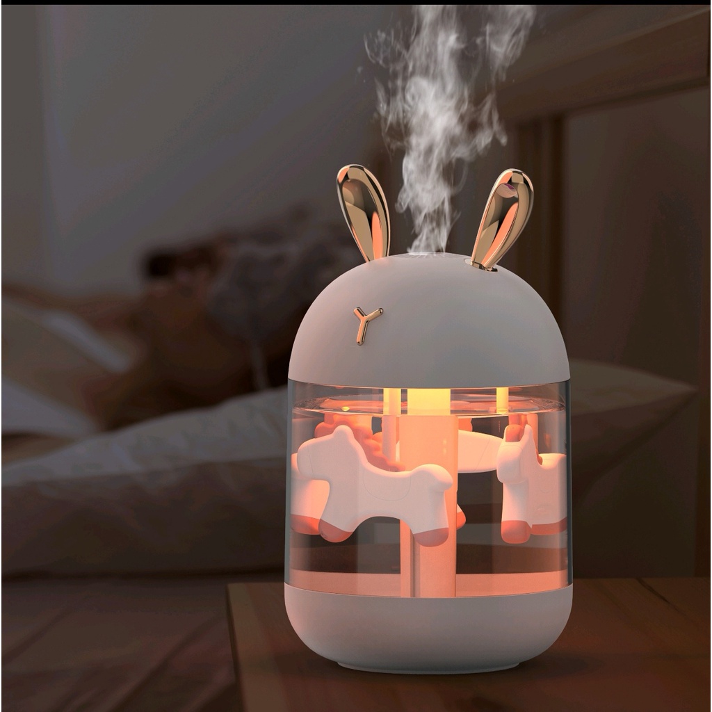 Humidifier Diffuser air aromatherapy 300ML with 7 colour LED Lamp- Pelembab Ruangan K5