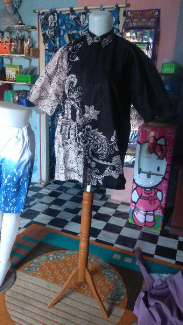 Pbi Ii Hem Kemeja Batik Modern Pria Ii Motif Hitam Manis Abu Jahal