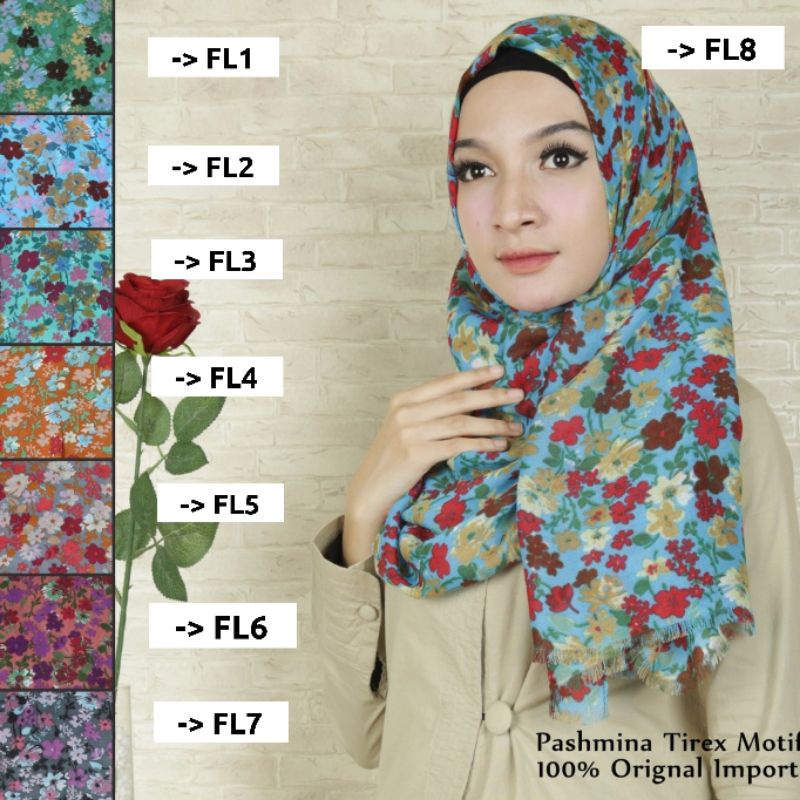 Pashmina Tierack Scarf Syal Hijab Pasmina Tirex Tyrex