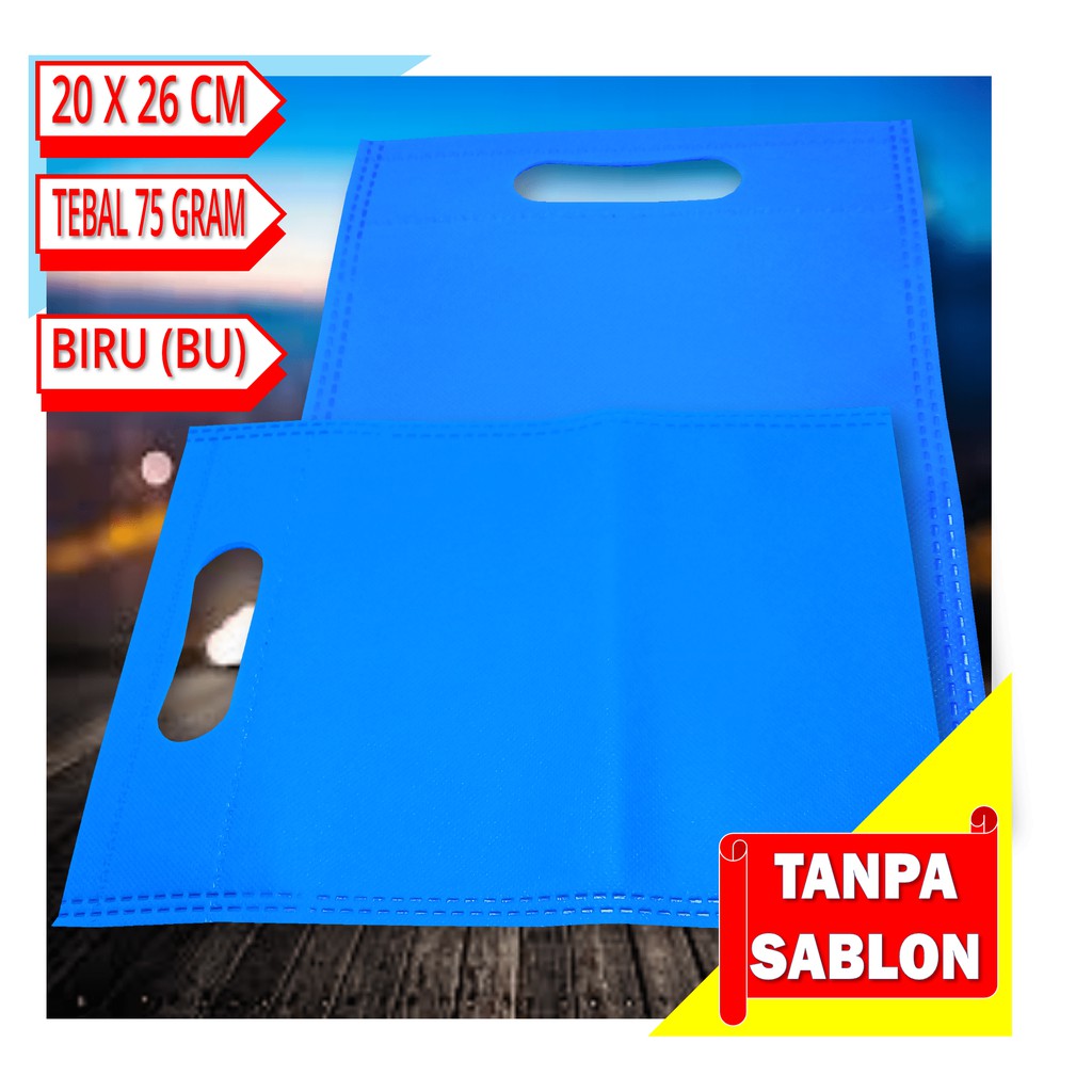 

Tas Spunbond Model Plong 20 x 26 cm warna Biru (BU)