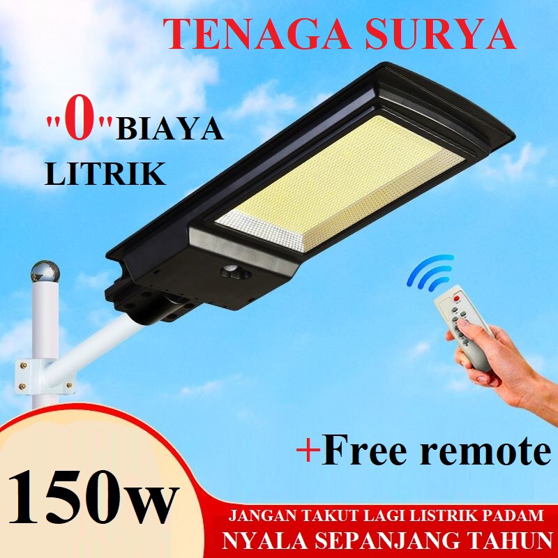 LAMPU PJU SOLAR 150W / LAMPU JALAN SOLAR LED TENAGA MATAHARI / SOLAR CELL ALL IN ONE 150W /PJU COBRA