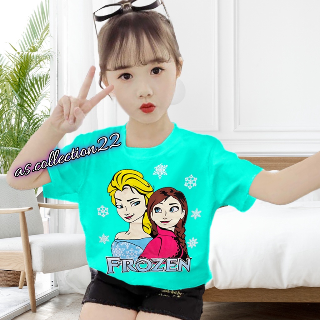 BAJU KAOS ANAK PEREMPUAN  FROZEN ELZA 1-10 TAHUN