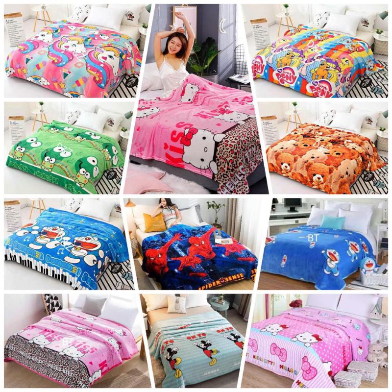 Selimut Karakter Anak Dewasa Bulu Halus 140x190 Motif Keren Murah Berkualitas