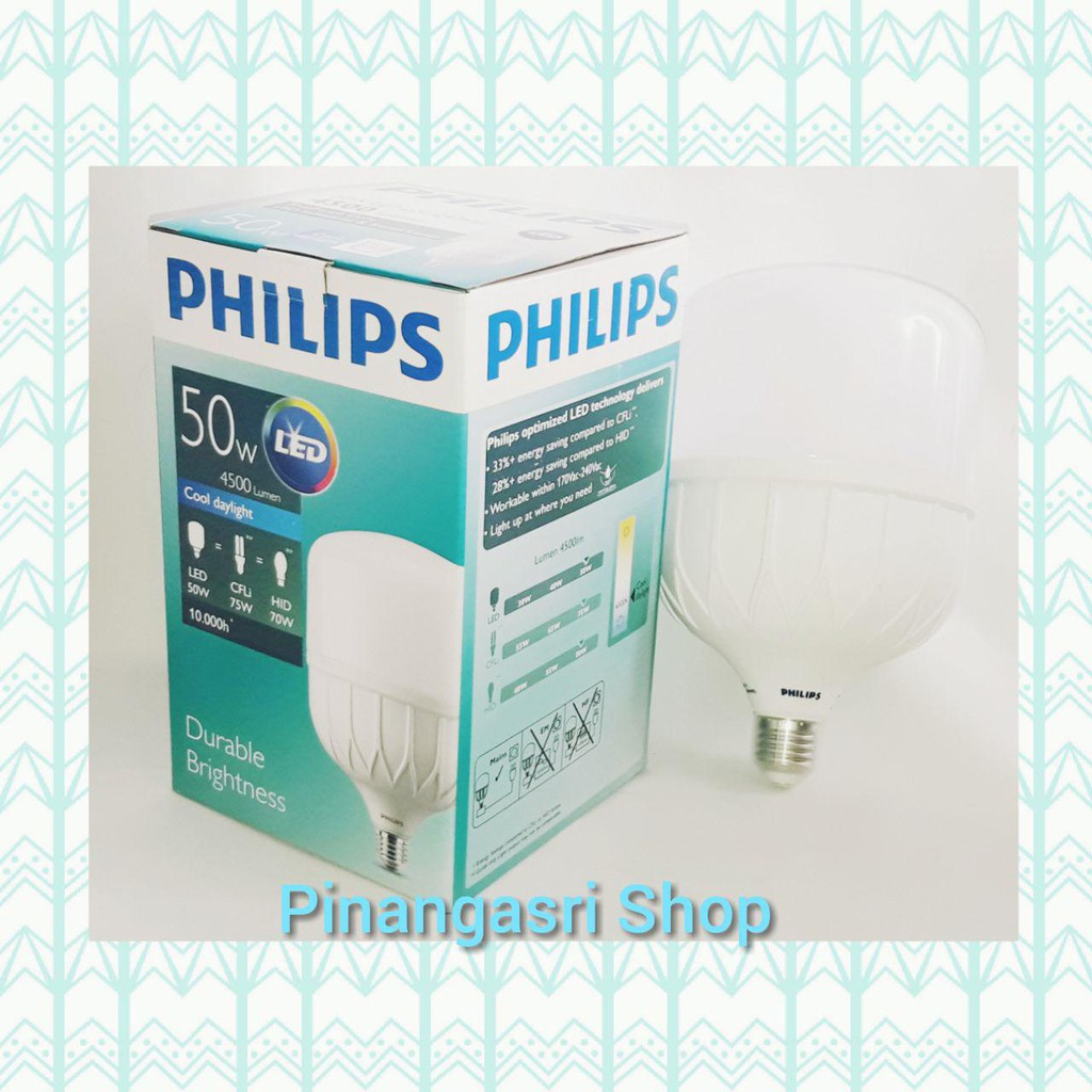 Lampu Led Philips 50 Watt Bohlam 50w Philip Putih 50 W Bulb 50watt E27