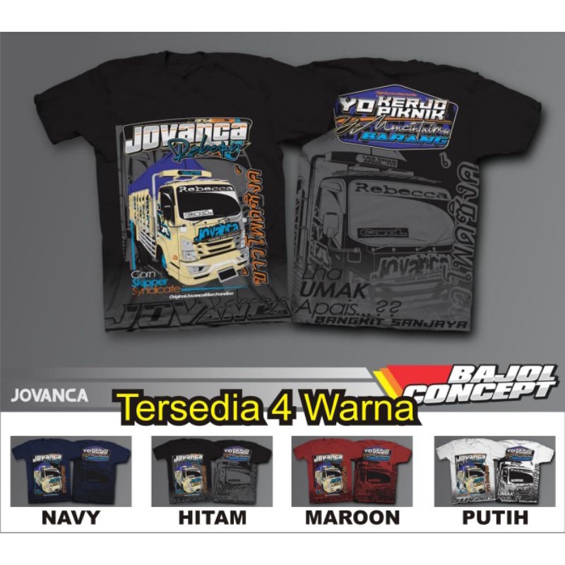 kaos JOVANCA 100% Original - kaos truck cabe rebecca pbtc black team hm lombok hm cabe margojoyo m18