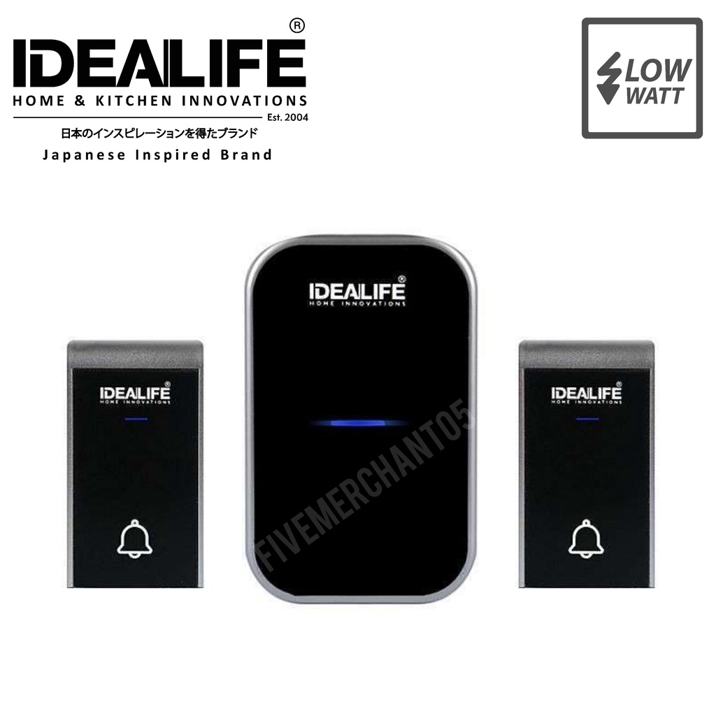 Bel Pintu 2 Remote IDEALIFE IL 292 Door Bell Idealife IL292 Remot 2 Bel Wireless Idealife IL 292