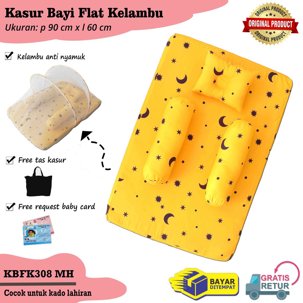 Kasur Bayi Flat Paket Perlengkapan Bayi Baby Gift Set Kado Lahiran Tempat Tidur Baby-KBFK308MH