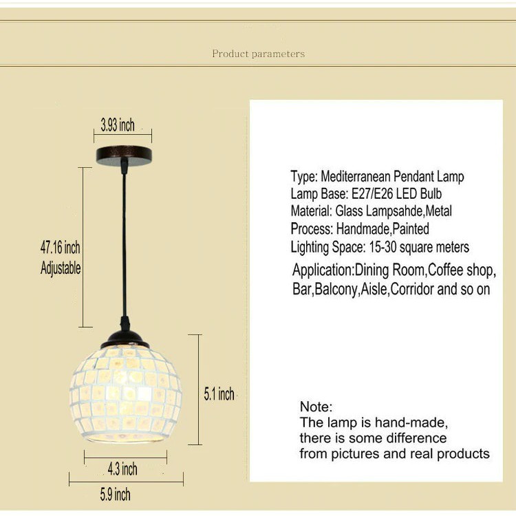 Lampu Mozaik Turki / Lampu Hias / Lampu Gantung Bulat