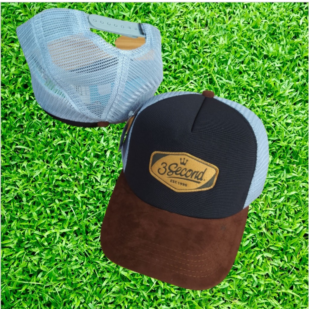 topi Trucker jaring bordir pria