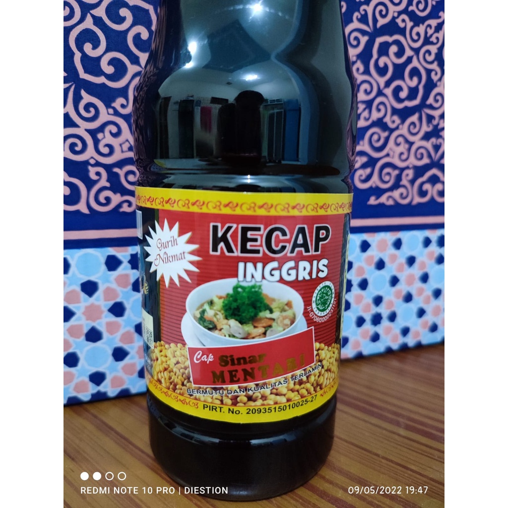 Kecap Inggris Jumbo 600mL Kemasan Botol Plastik Cap Sinar Mentari