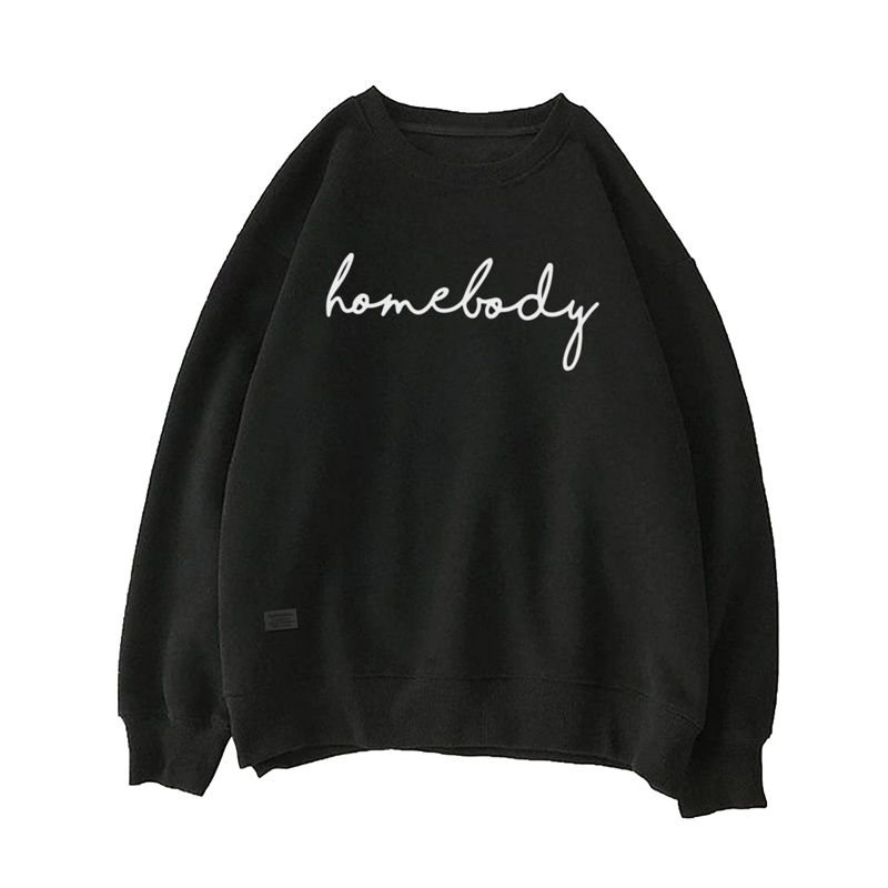 Parisdivarious Sweater Hoodie Sweatshirt Crewneck Homebody Bahan Fleece Size S - XXL (Pria &amp; Wanita)