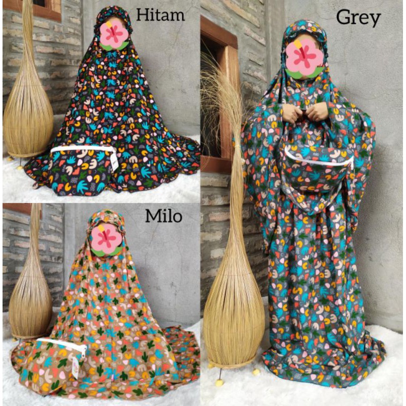 Mukena Anak Size S, M, L, XL Free Bag