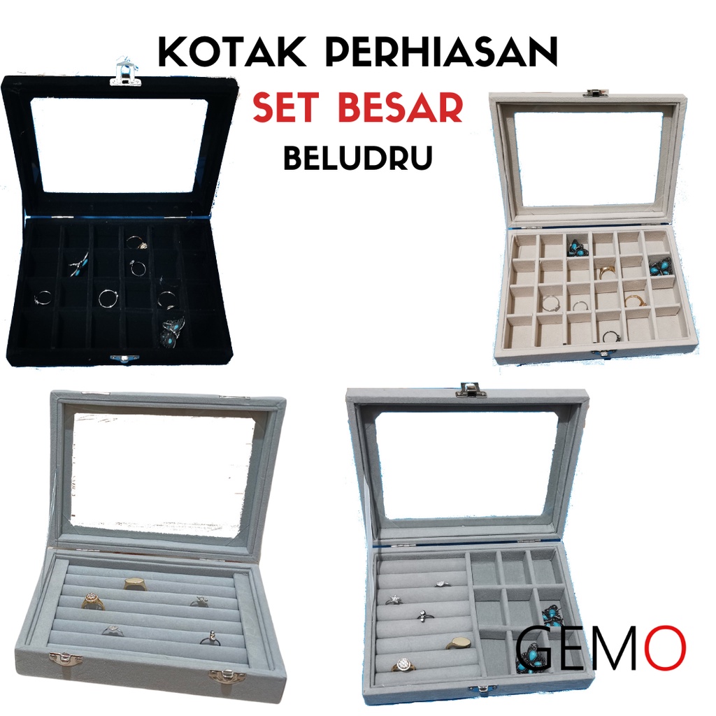 Kotak Display Cincin dan Set Baris / Alat Peraga untuk Etalase Toko Emas Jewelry Berlian / Perak Per