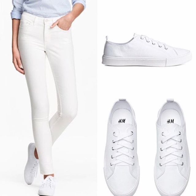 h&m white sneakers