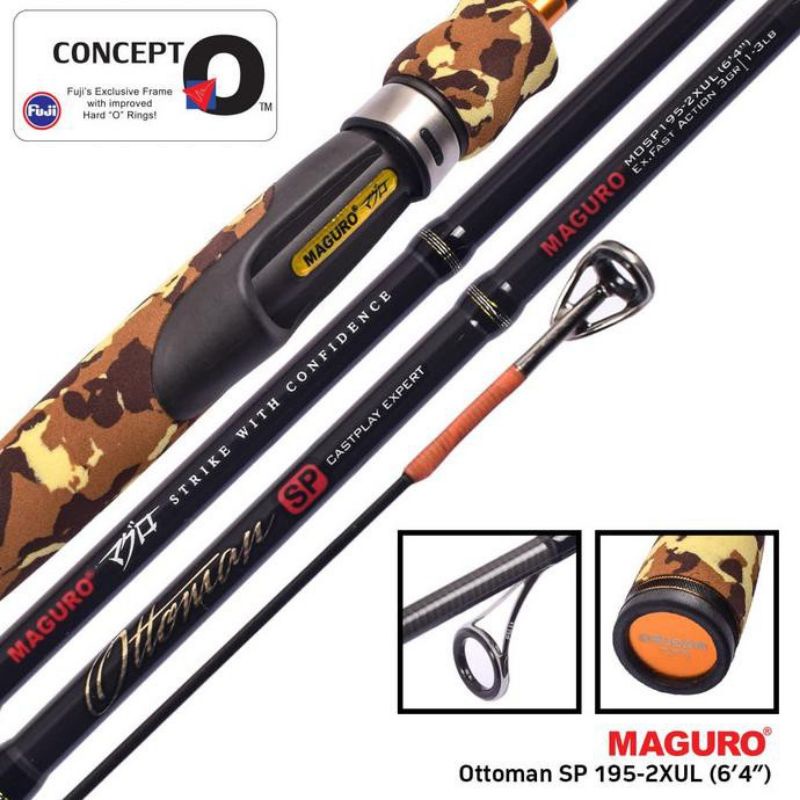 Joran Maguro Ottoman SP (XUL) | Sambung 2 | Ring full Fuji | Xtra Ultra light | Casting