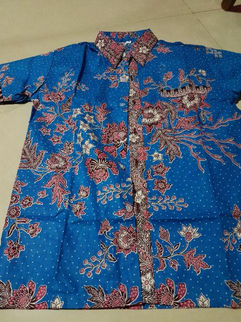 Kemeja Anak 035 080 193 Batik Hem Atasan Anak Laki Laki Kembang Putih Seragam Keluarga Katun