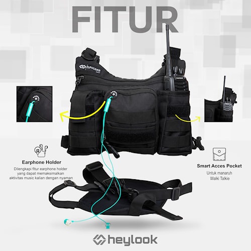 TAS DADA TACTICAL RIG BAG OUTDOOR TAS DADA SELEMPANG CHEST BAG TACTICAL HEYLOOK