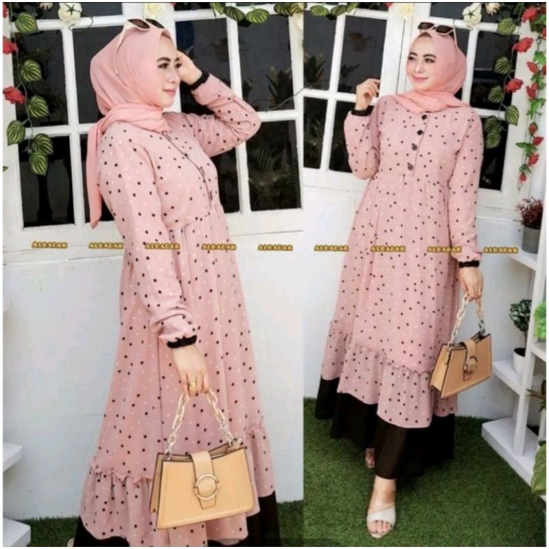 Gamis muslim wanita terbaru sayidah maxi  gamis seruty gamis polkadot gamis terbaru gamis murah gamis pesta dress pesta dress muslim gamis maxi gamis OOTD gamis jumbo gamis dewasa baju muslim baju wanita gamis malaysia-3