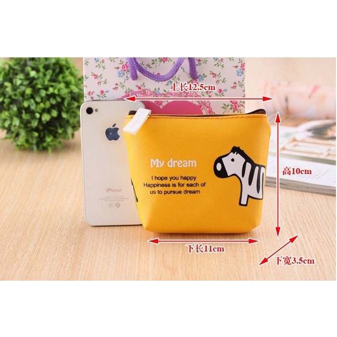 Dompet Tempat Koin Uang Receh Motif HEWAN (TS41) Dompet Wanita Lipat Kulit Fashion Terlaris Murah Mi