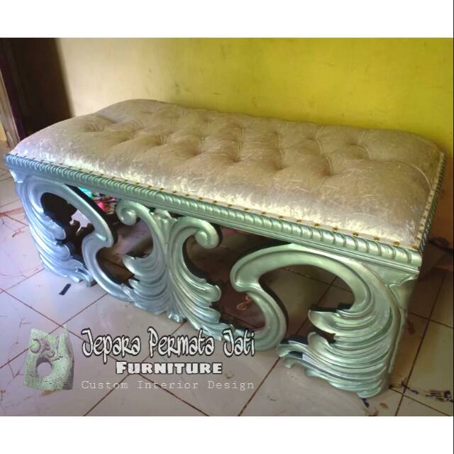 Sofa stool gelung ukiran ( stool panjang, sofa stool, furniture jepara )
