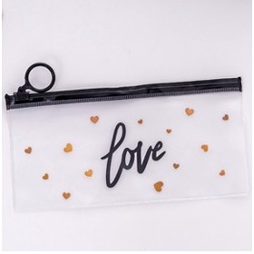 FYGALERY HL0074 Tempat Pensil Transparan Pouch Motif Lucu Serbaguna-Kode F