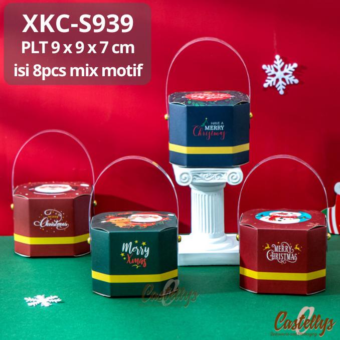 

'+'+'+'+] 8pcs Kotak Box XKC-S939 Kue Coklat Souvenir Hampers Natal Christmas