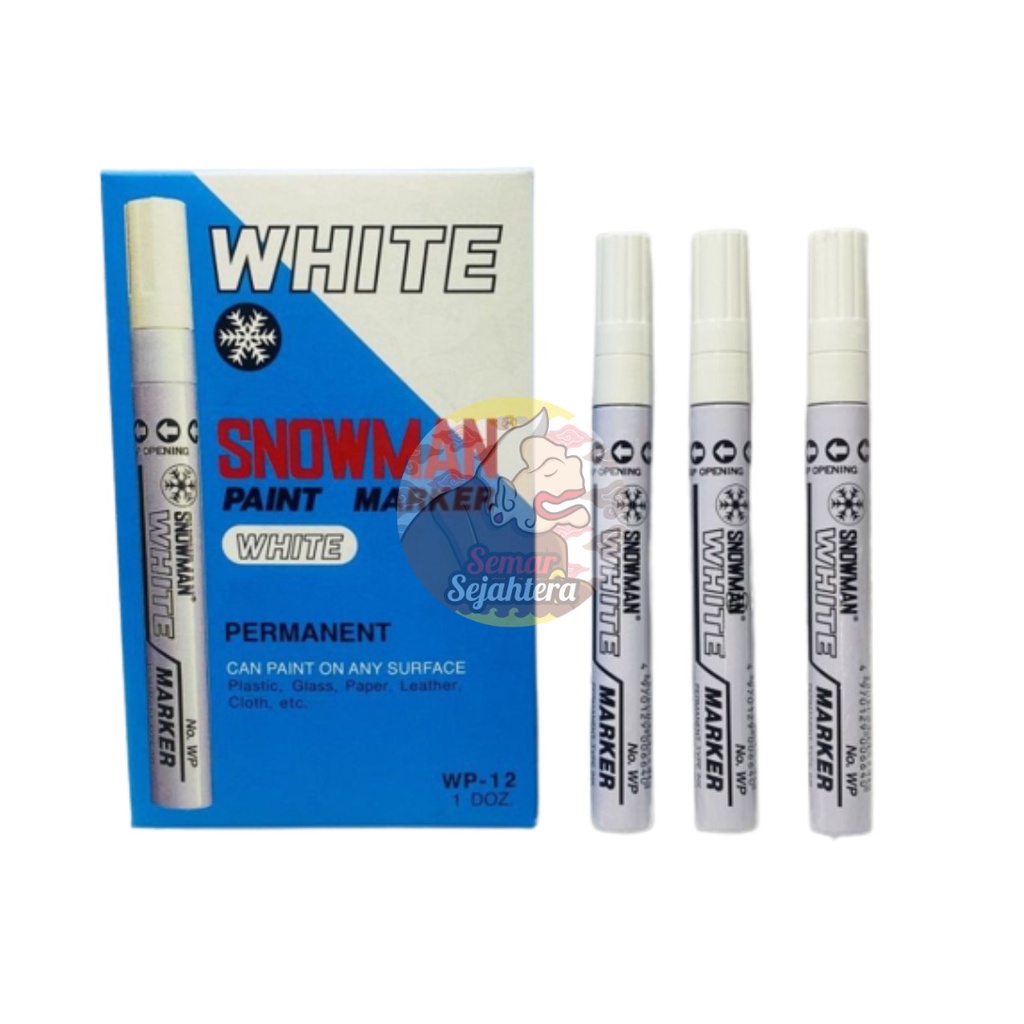 

[PCS] SPIDOL PUTIH PERMANENT SNOWMAN WP-12 / SPIDOL PAINT MARKER*