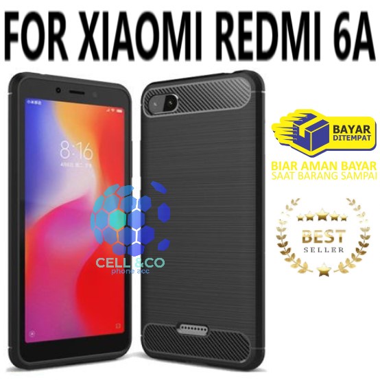 CASE CARBON XIAOMI REDMI 6A casing hp silikon softcase case premium carbon cover