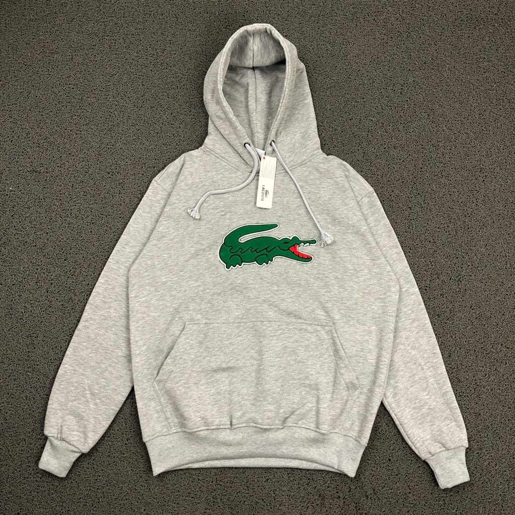 HOODIE SWEATER L4COSTE BIG CROCODILE PUTIH PREMIUM AUTHENTIC BESTSELLER