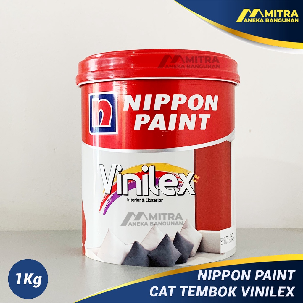 CAT TEMBOK NIPPON PAINT VINILEX 1 KG / WARNA HITAM PUTIH / CAT KILOAN