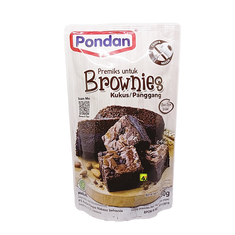 

Pondan - Premix BROWNIES dgn Chocolate Chips - 230gr