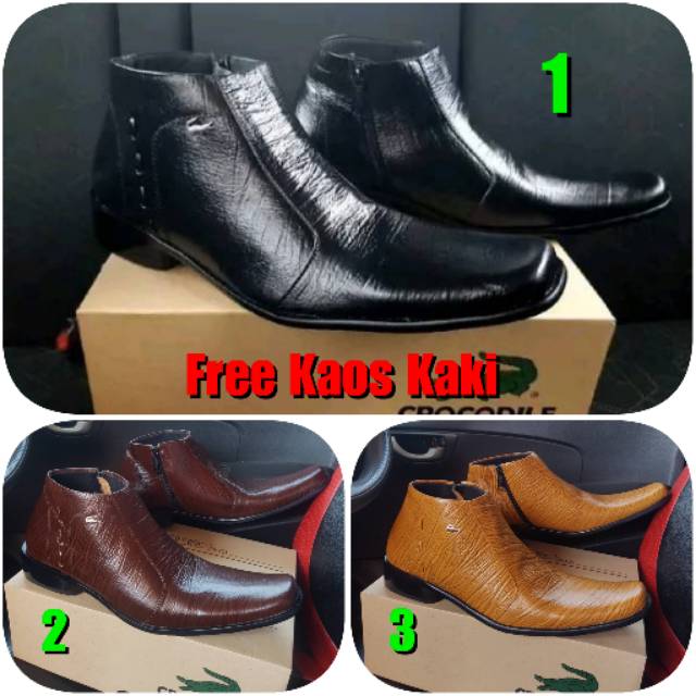 Sepatu kulit pantofel tinggi pria