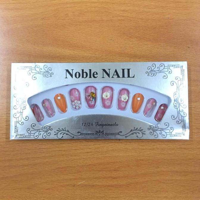 Set Kuku Palsu isi 12 pcs / Fake Nails / Kuku Palsu Motif (series 5) - Bunga Pink
