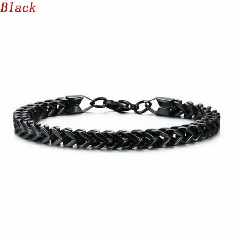 Stainless Steel Chain Buckle Bracelet Men Fashion Jewelry