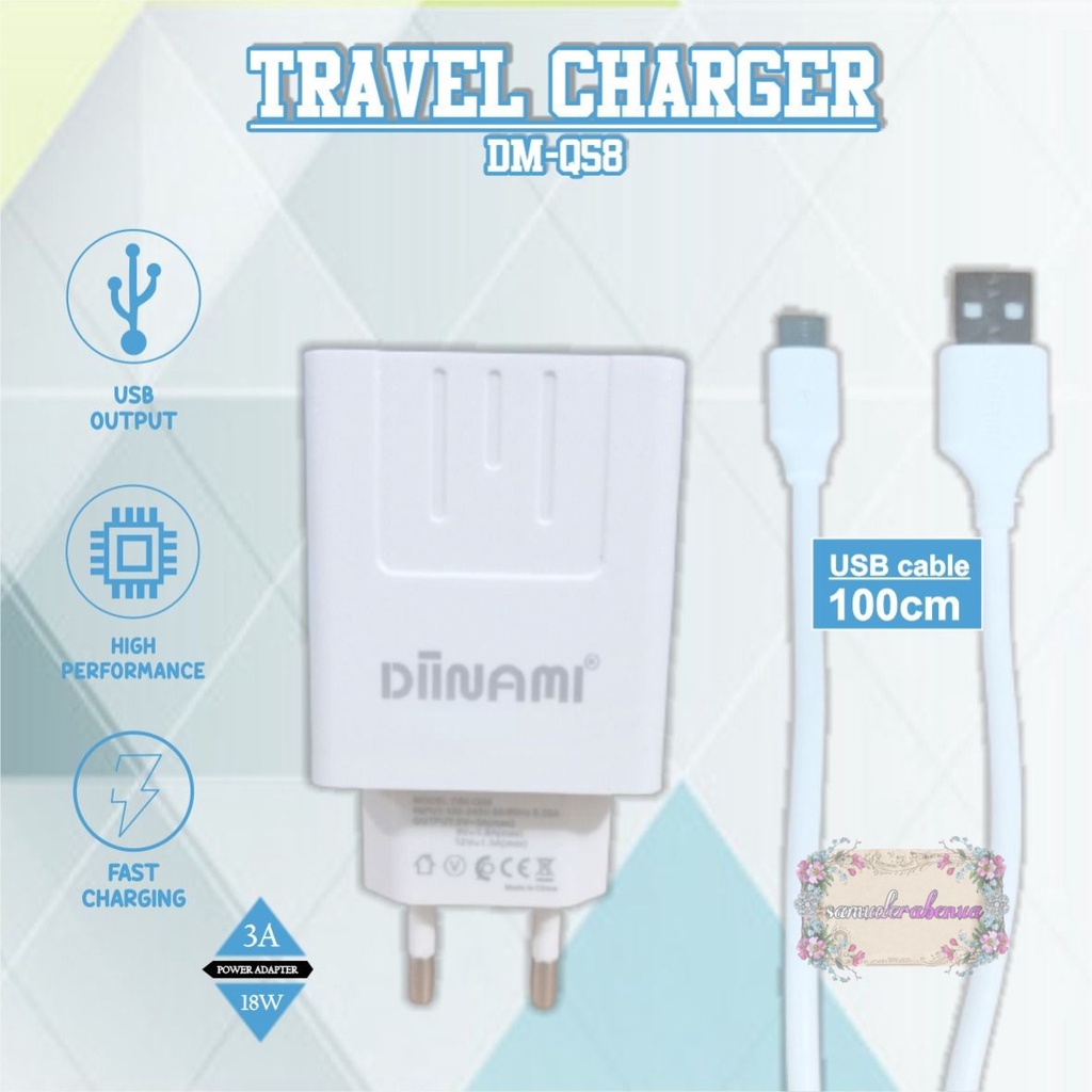 Q58  Charger DIINAMI Power 3A 18W Quick Charging TIPE C USB Fast Charging Port Smart Protection Garansi Resmi 1 Tahun SB3135