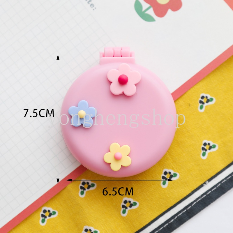 Cermin Lipat Mini Portable Motif Kartun Lucu Dengan Sisir Untuk Travel