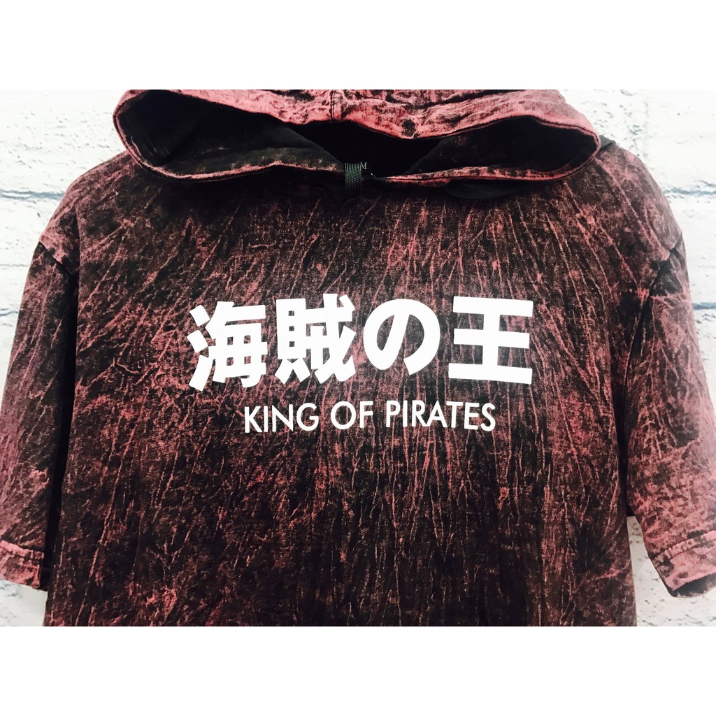 TSHIRT HOODIE LUFFY MAROON WASHED