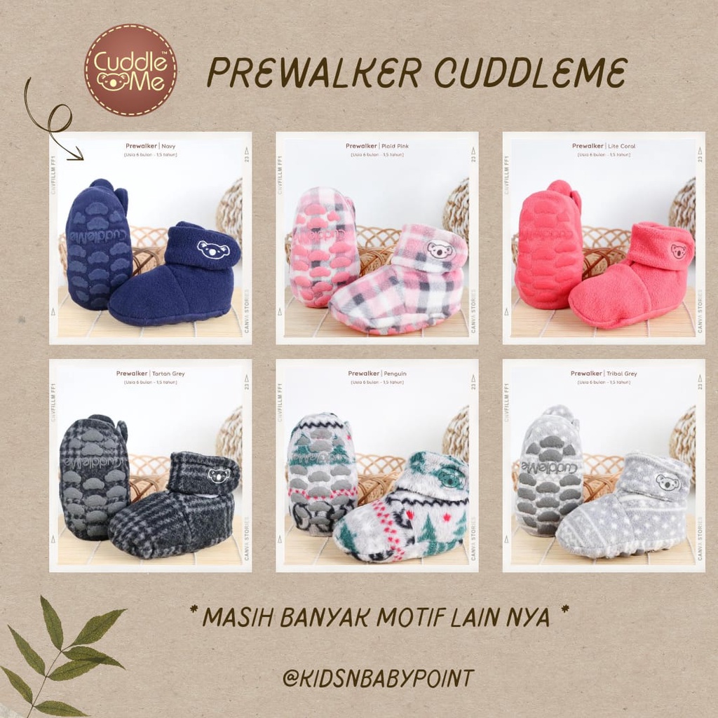 ( BISA COD ) Cuddleme Prewalker / Sepatu Bayi / Anti Slip / pre walker / cuddle me / 0 - 12 bulan baby shoes / 1 tahun sendal kaos kaki bayi anak laki laki perempuan sandal