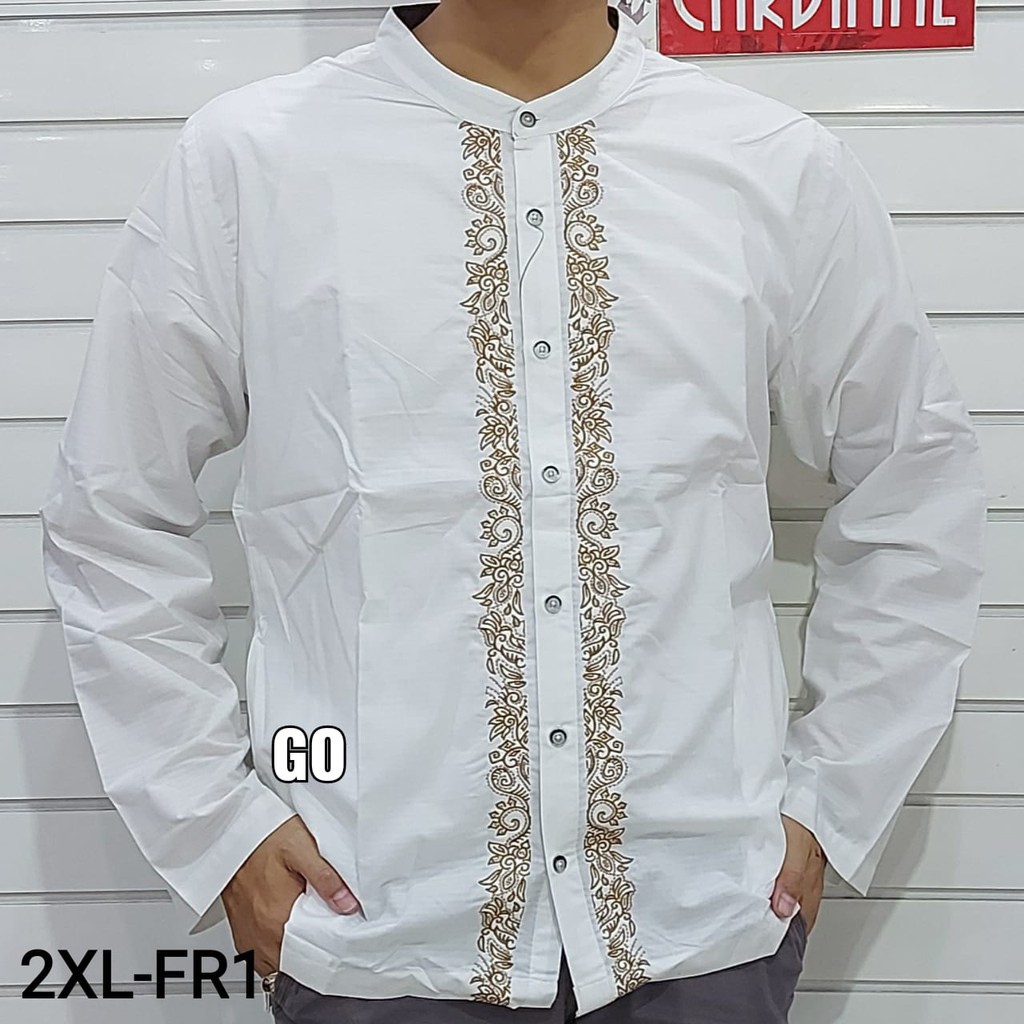 gos 2XL-3XL FR CARDINAL KEMEJA KOKO/TAQWA FORMAL Reguler Pakaian Pria Muslim Lengan Panjang