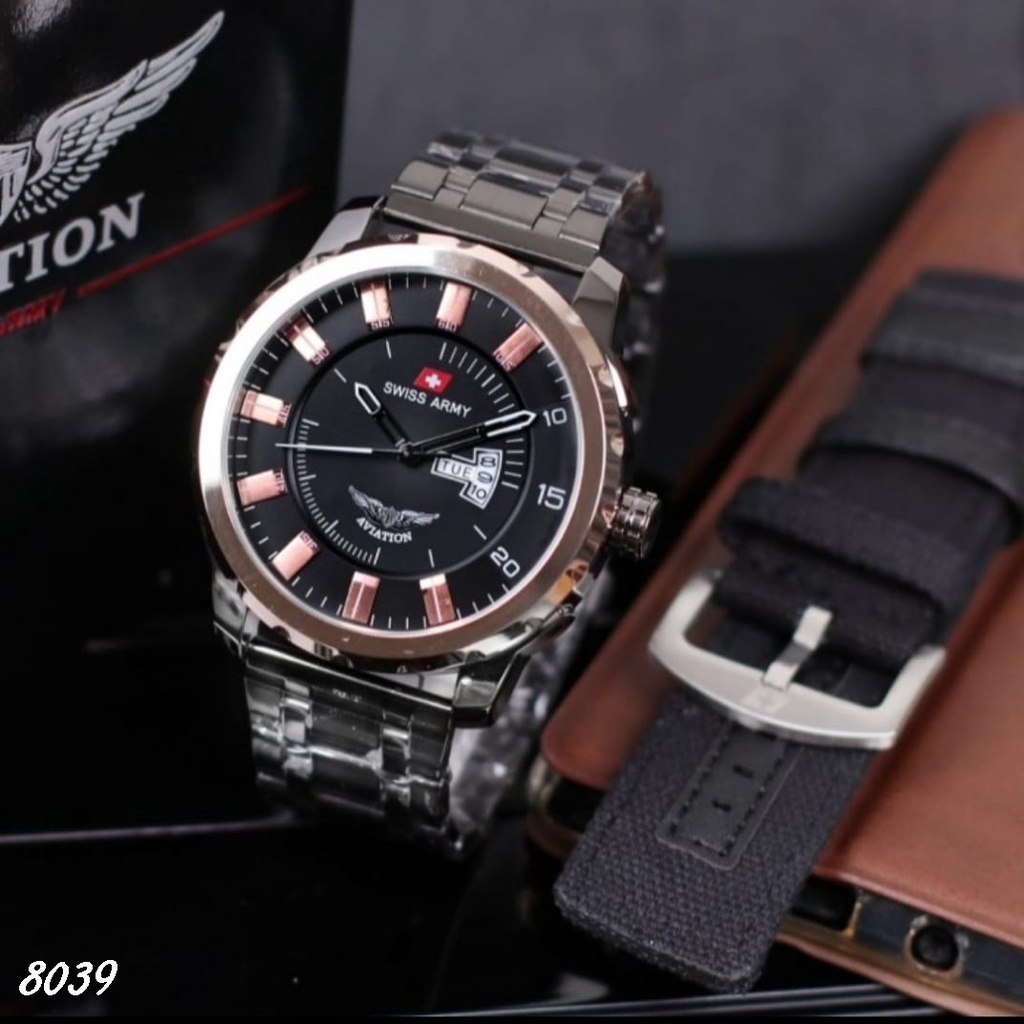 ( BISA COD ) JAM TANGAN PRIA AVIATION PAKET 8039