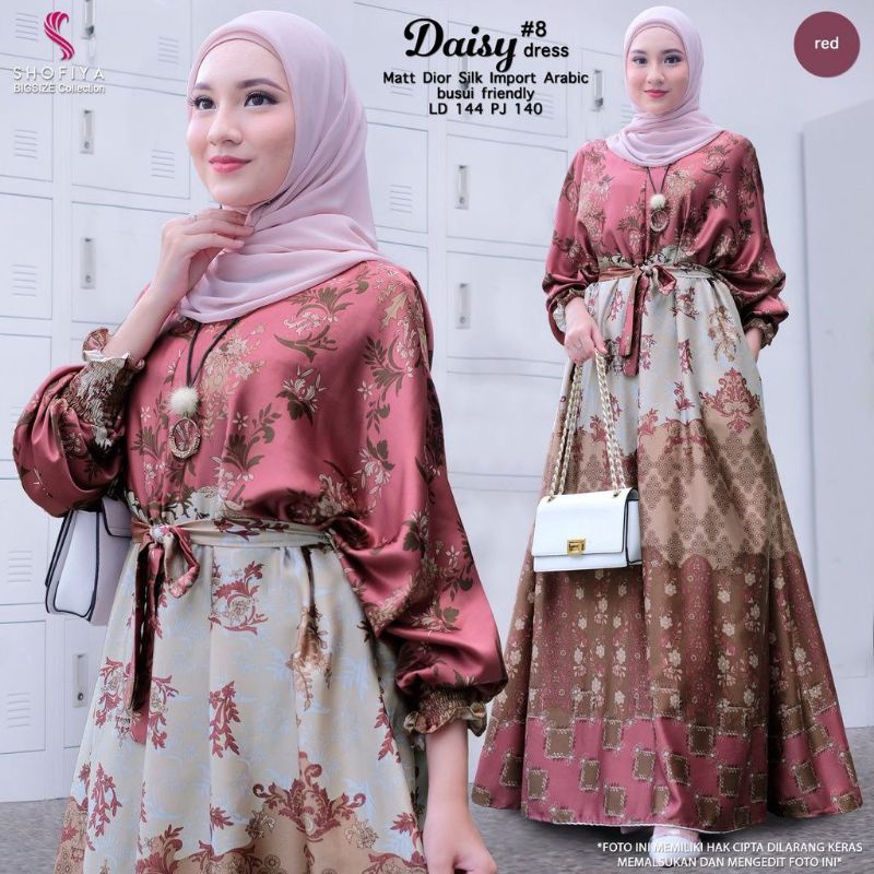 A Daisy Gamis Dior Silk Import Arabic Gamis Busui Gamis Rainbow Gamis Tali Lepas
