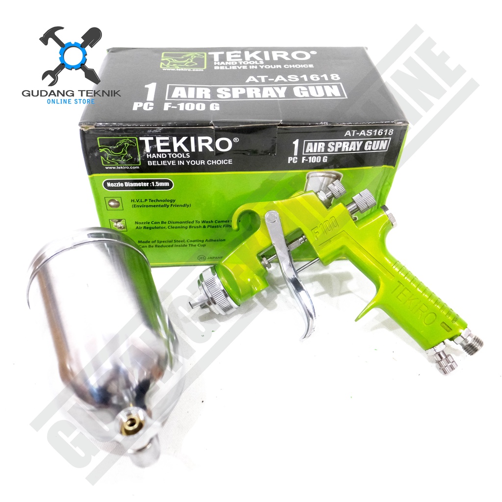 Spray Gun Tabung Atas 400cc TEKIRO F100G / Alat Semprot Semprotan Cat Spraygun F100G TEKIRO