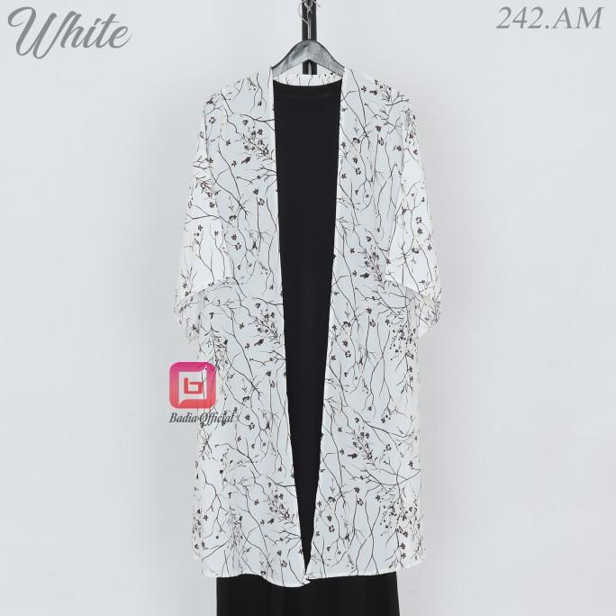 Cardigan Outer Monalisa Lengan Panjang Motif Bunga Outwear Muslimah _Termurah