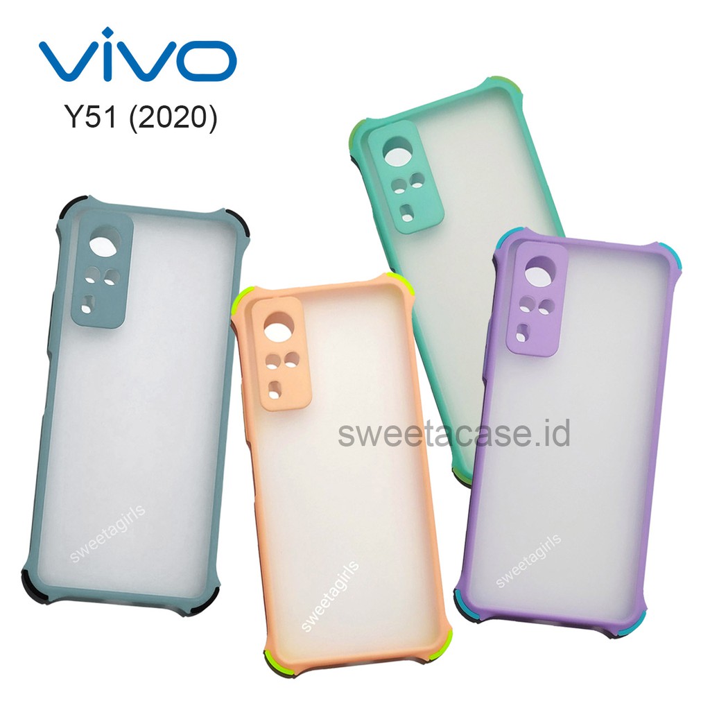 [CASING] Anticrack Aero Dove untuk Vivo Y51 (2020) - Casing Pelindung Bump Kamera / Tahan Banting- Matte Candy / Bisa Bayar ditempat / COD / sweetacase.id / Kesing Terlaris untuk Samsung Galaxy A12 New / Kesing elegant / casing terbaru