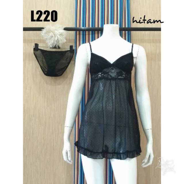 Lingerie baju tidur daster gaun malam daster transparan celana mewah L220