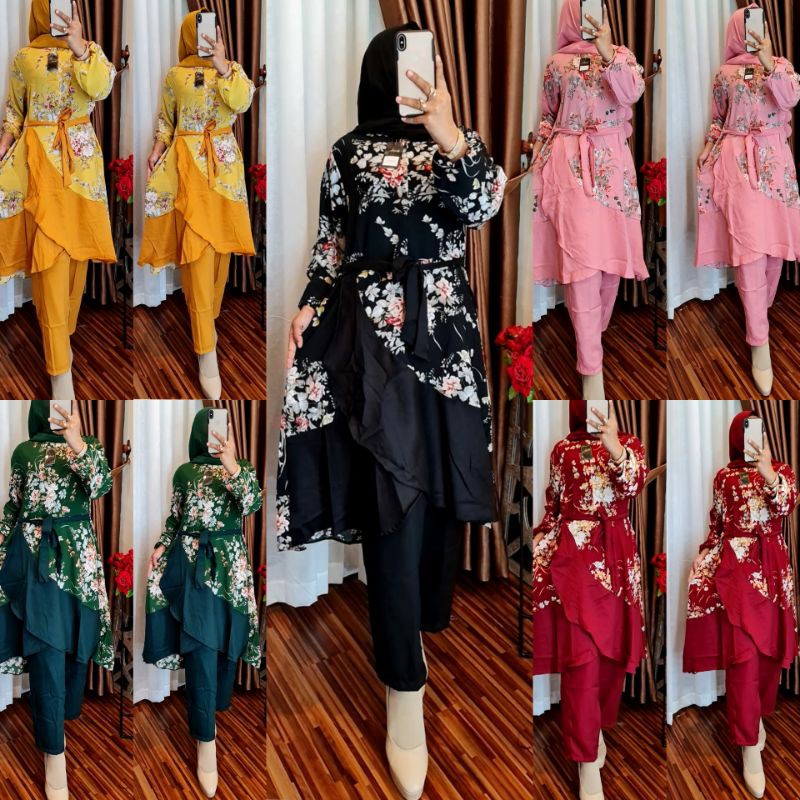 COD ONE SET NAZWA SETCEL FASHION MUSLIM MONALISA BAJU WANITA CEWEK REMAJA TERBARU BUSUI