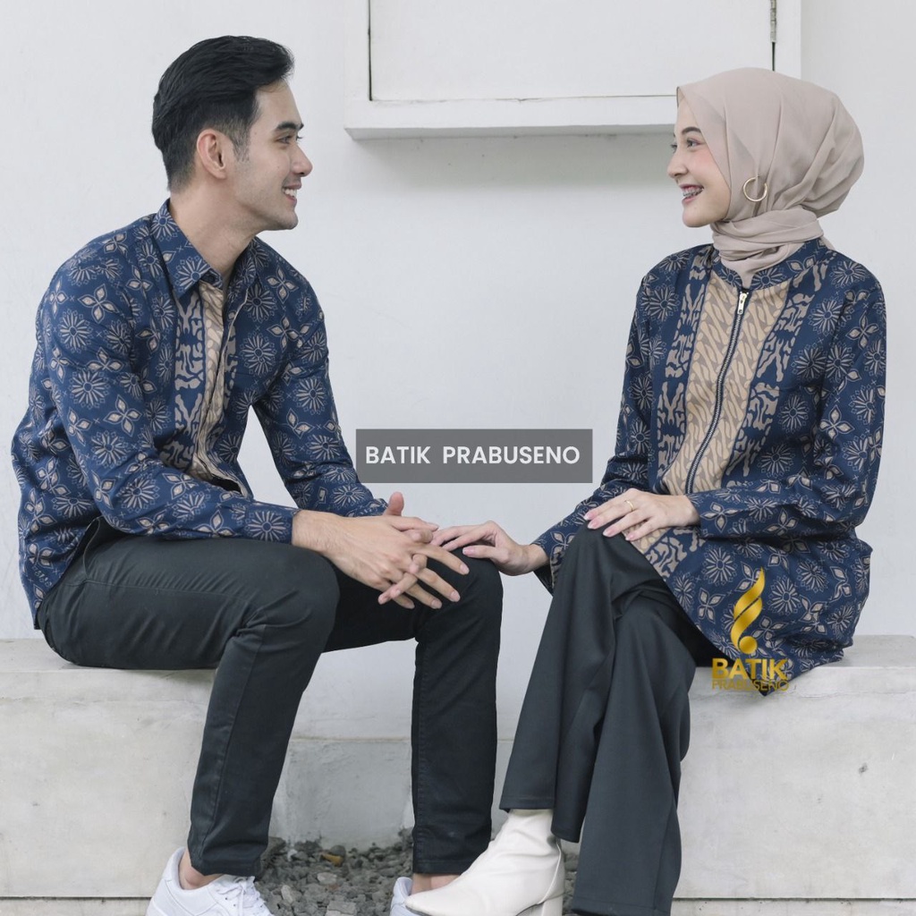 Couple Hanum Navy Batik Couple Modern Murah Batik Prabuseno