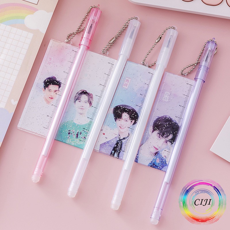 CIJI Pulpen Gel 0.5mm Dengan Berbagai Macam Motif Gantung Lucu dan Unik [1pcs Kirim Random]-Penggaris