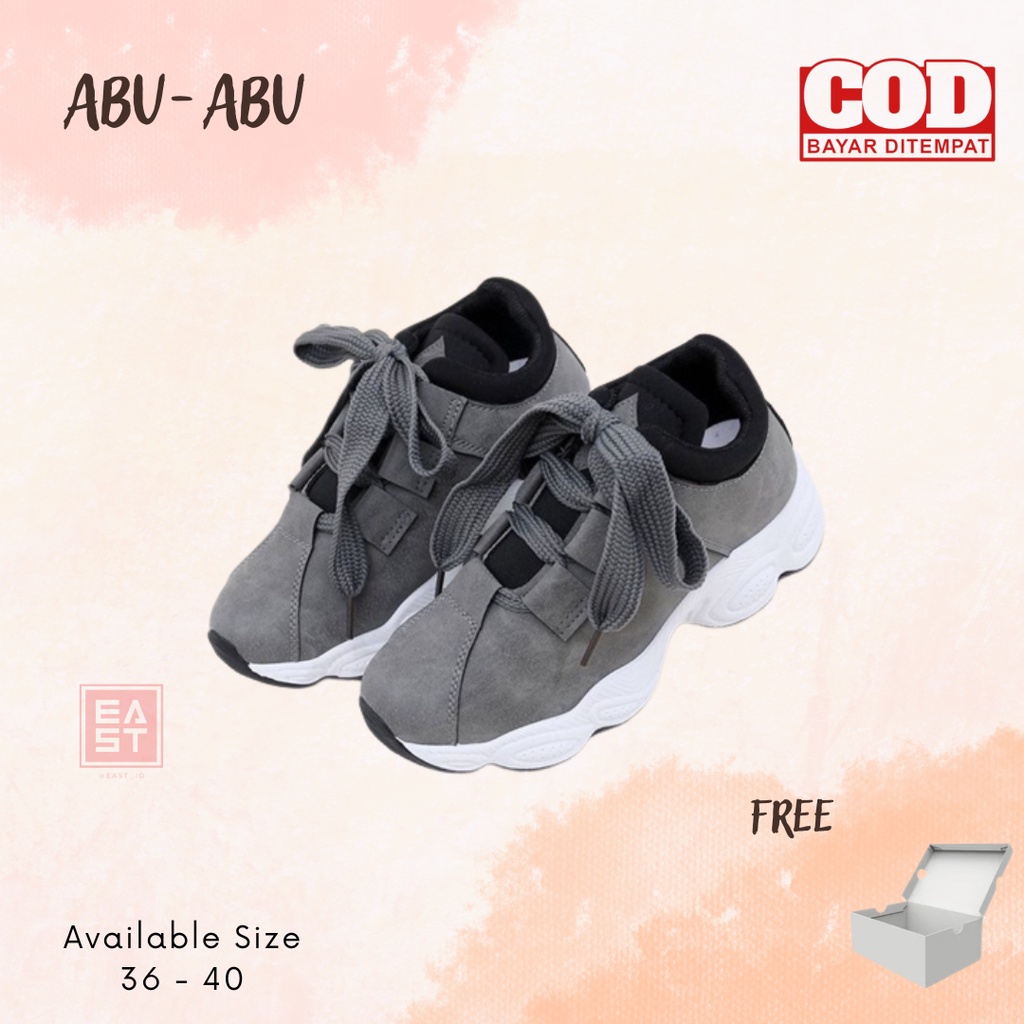 Sepatu Dream Abu-abu Sneakers Kanvas Wanita Casual Import Sport Shoes Original