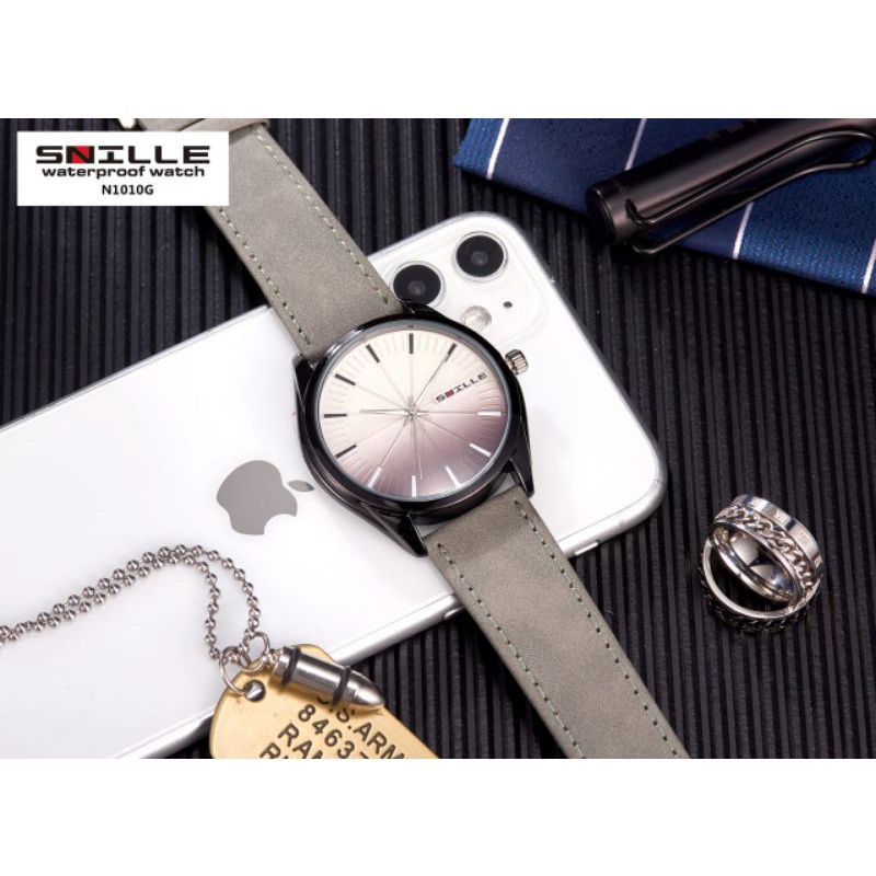 jam tangan kulit pria snille ori casual